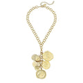 Susan Shaw Gold Multi Coin Y Necklace