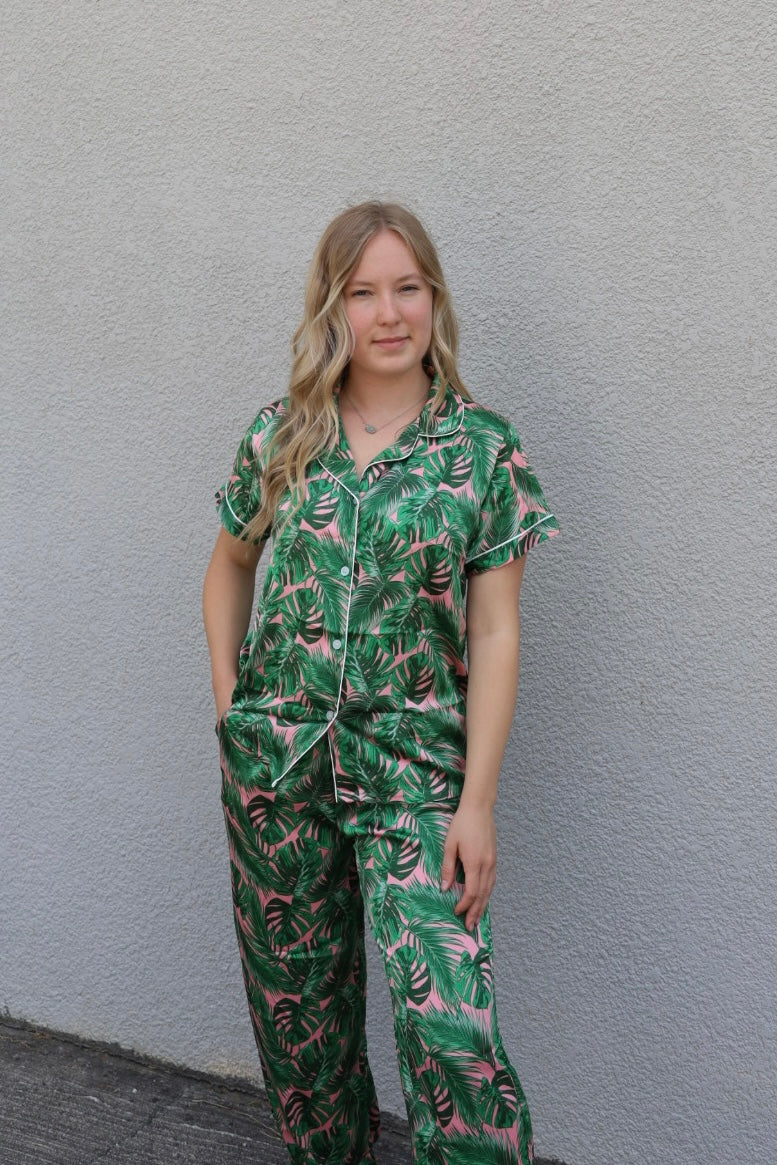 Pink Palm Trees PJ Set