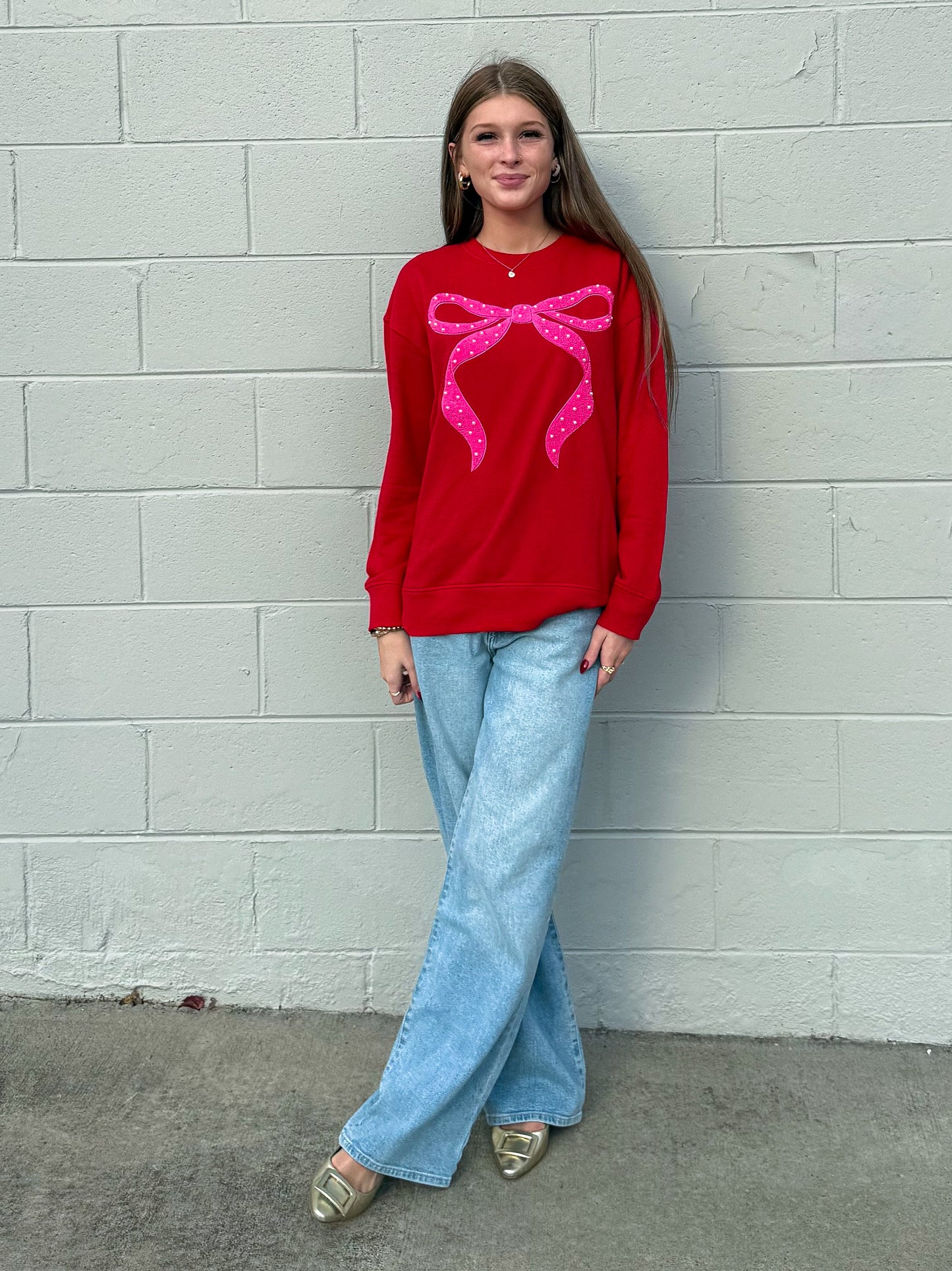 Pearl Bow Sweatshirt
