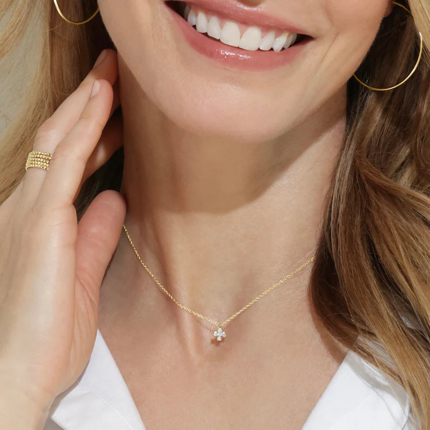 ENewton Couture - 14kt gold and diamond signature cross necklace