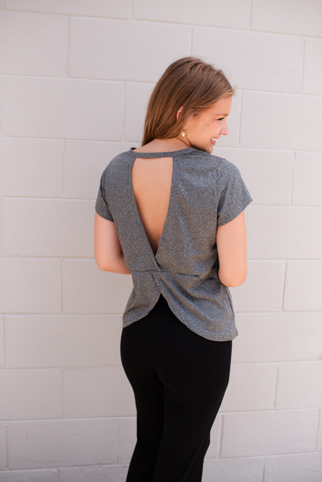 Grey Crossover Top