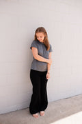 Grey Crossover Top