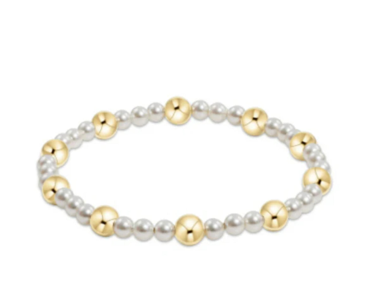 eNewton Sincerity Pattern 6mm Pearl Bead Bracelet