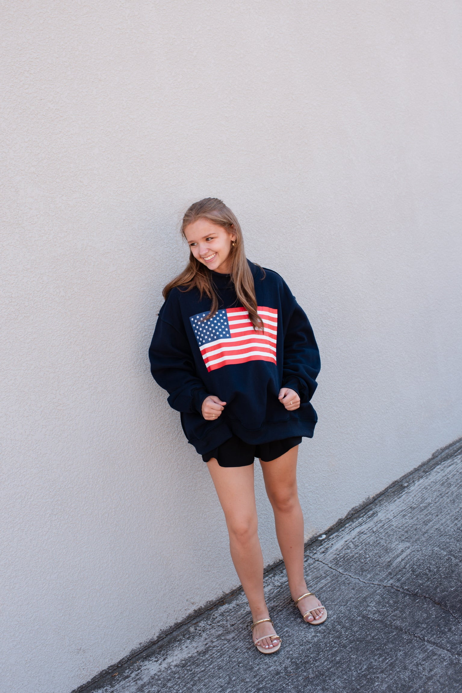 USA & FLAG Reversible MockNeck Sweatshirt