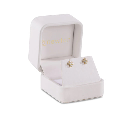ENewton Couture - 14kt gold and diamond signature cross studs