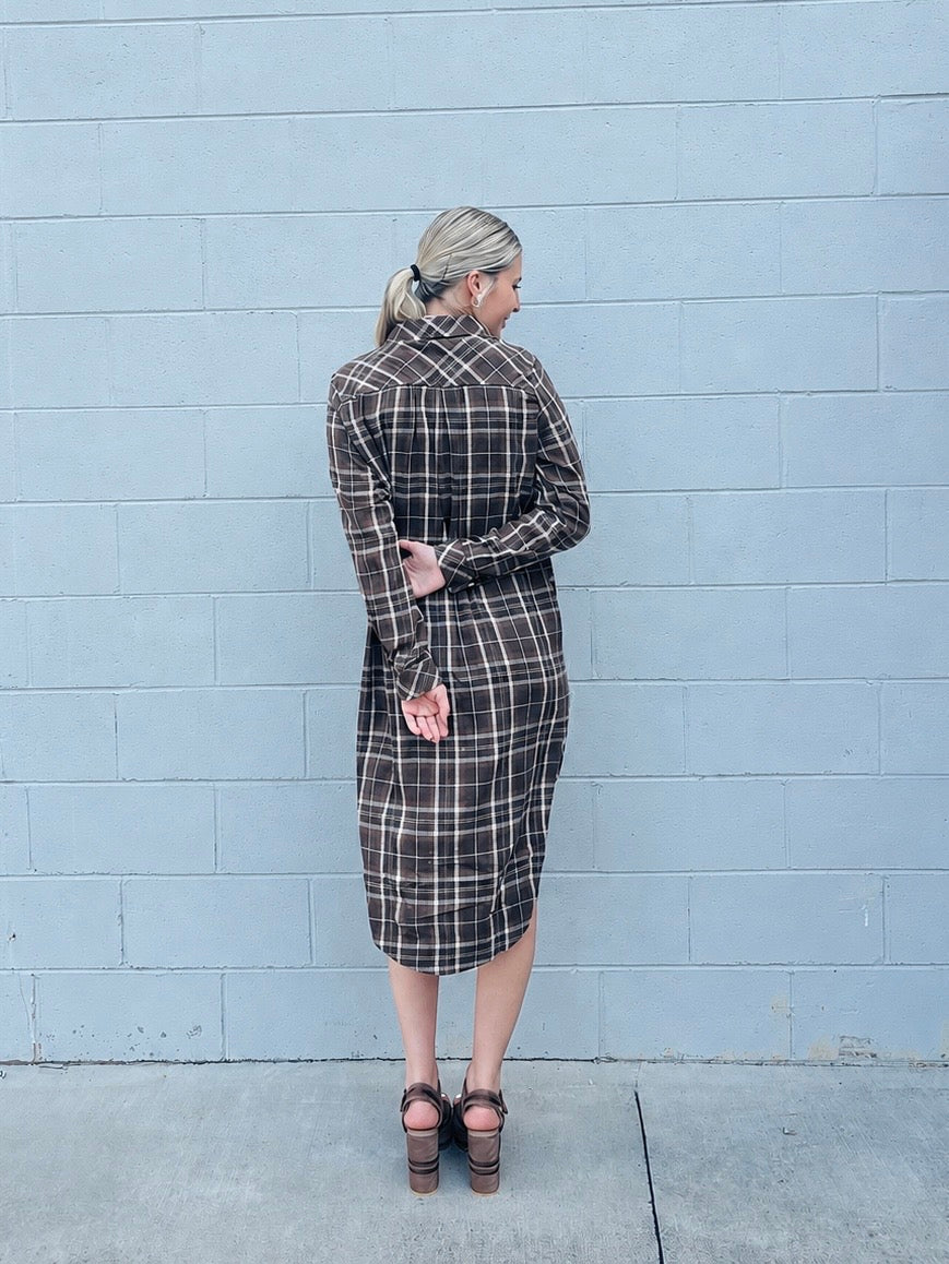 Morocan Flannel Midi-Dress