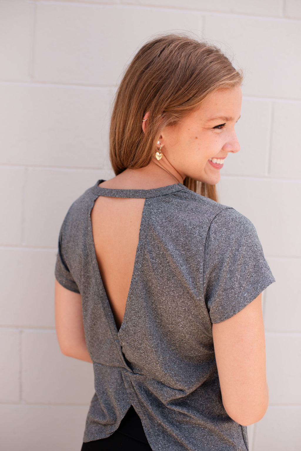 Grey Crossover Top