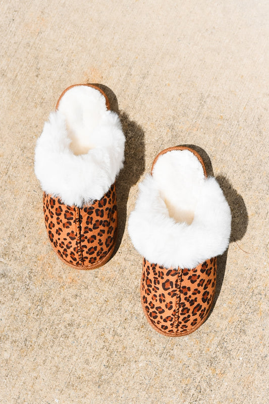 Leopard Faux Fur Slippers