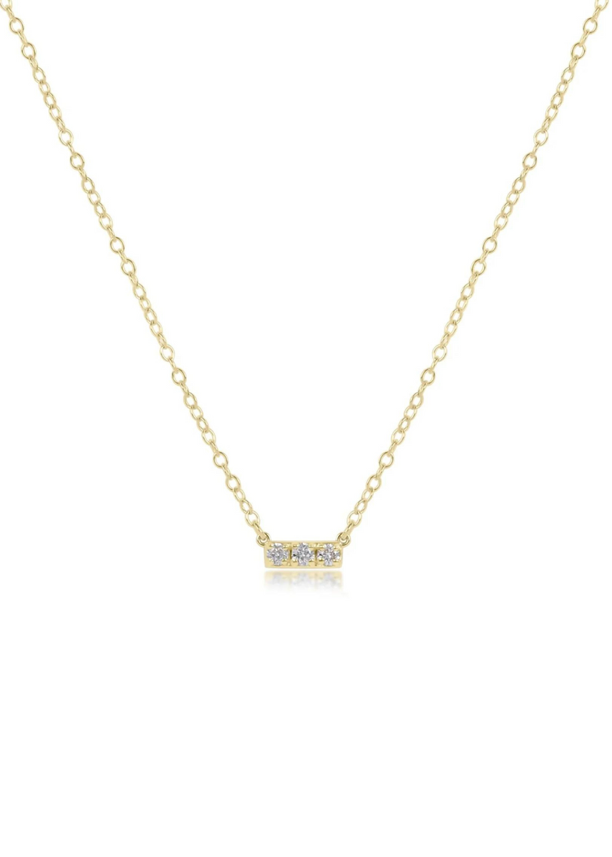 eNewton 14kt Gold and diamond Significance Bar Necklace