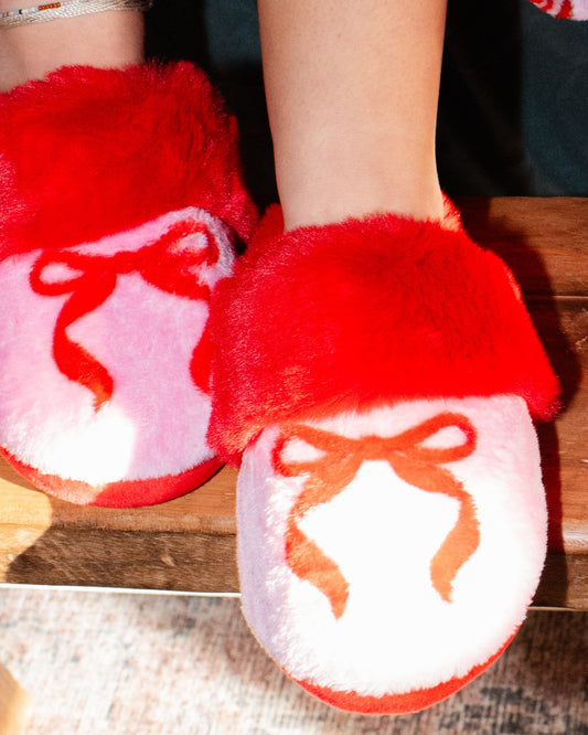 Pink Bow Slippers