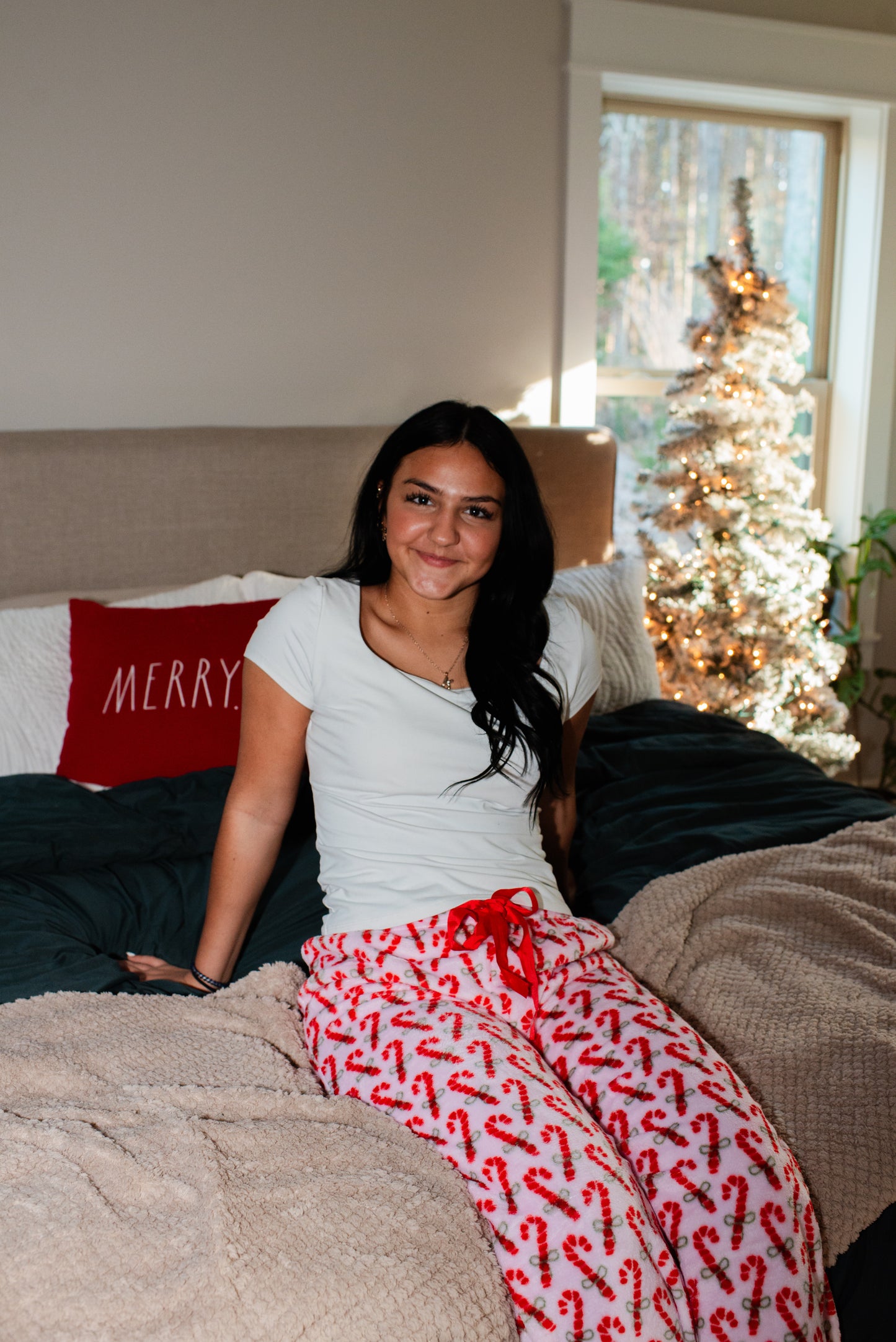 Candy Cane Fleece Pajama Bottoms