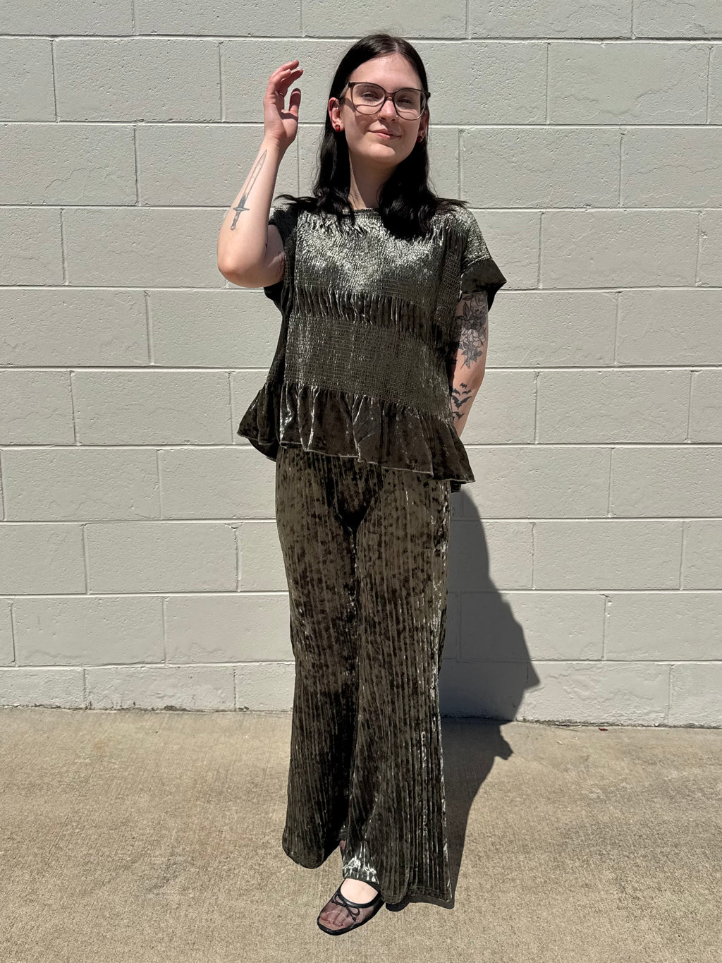 Kaylee Velvet Flare Pant
