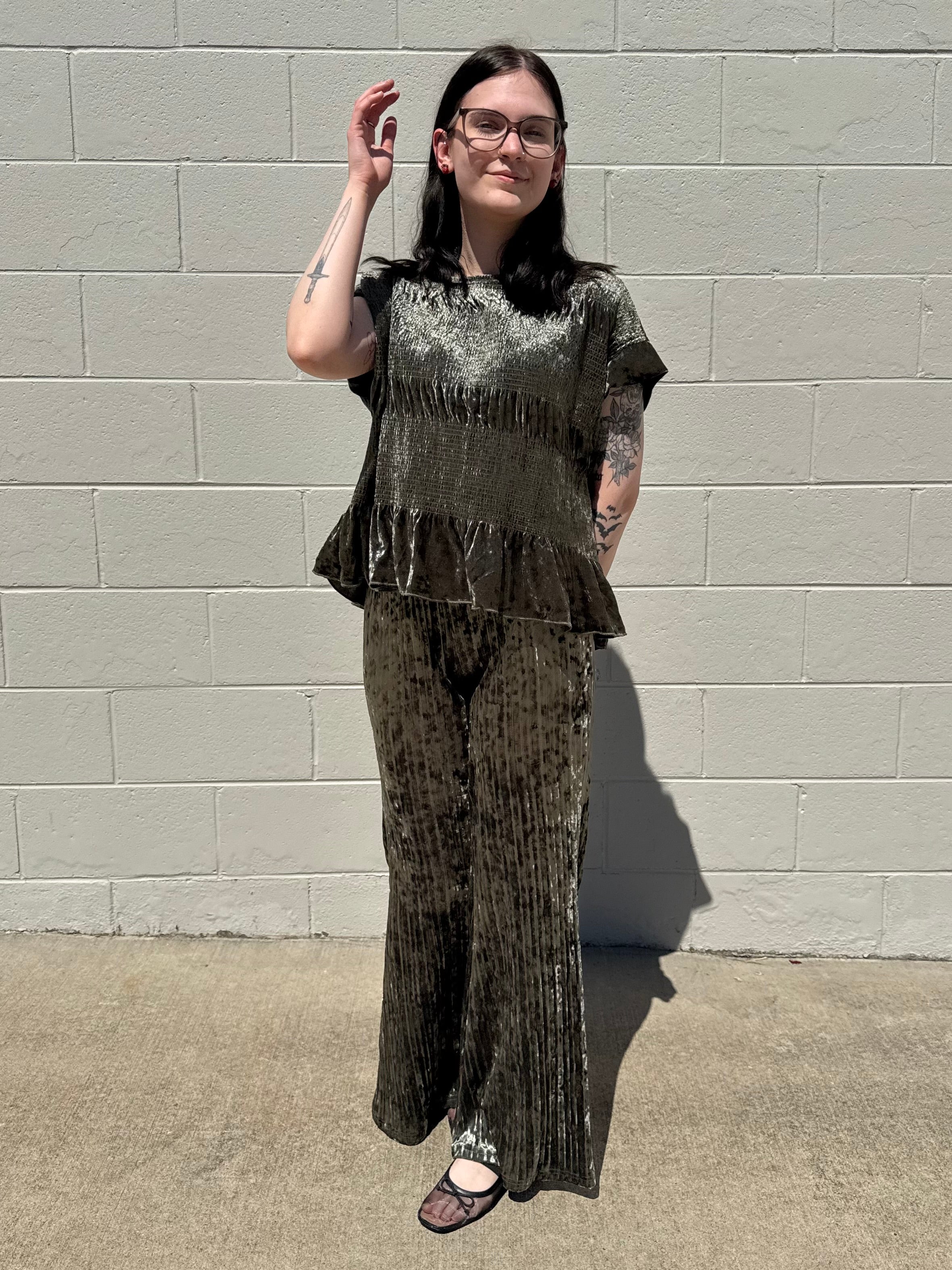 Kaylee Velvet Flare Pant