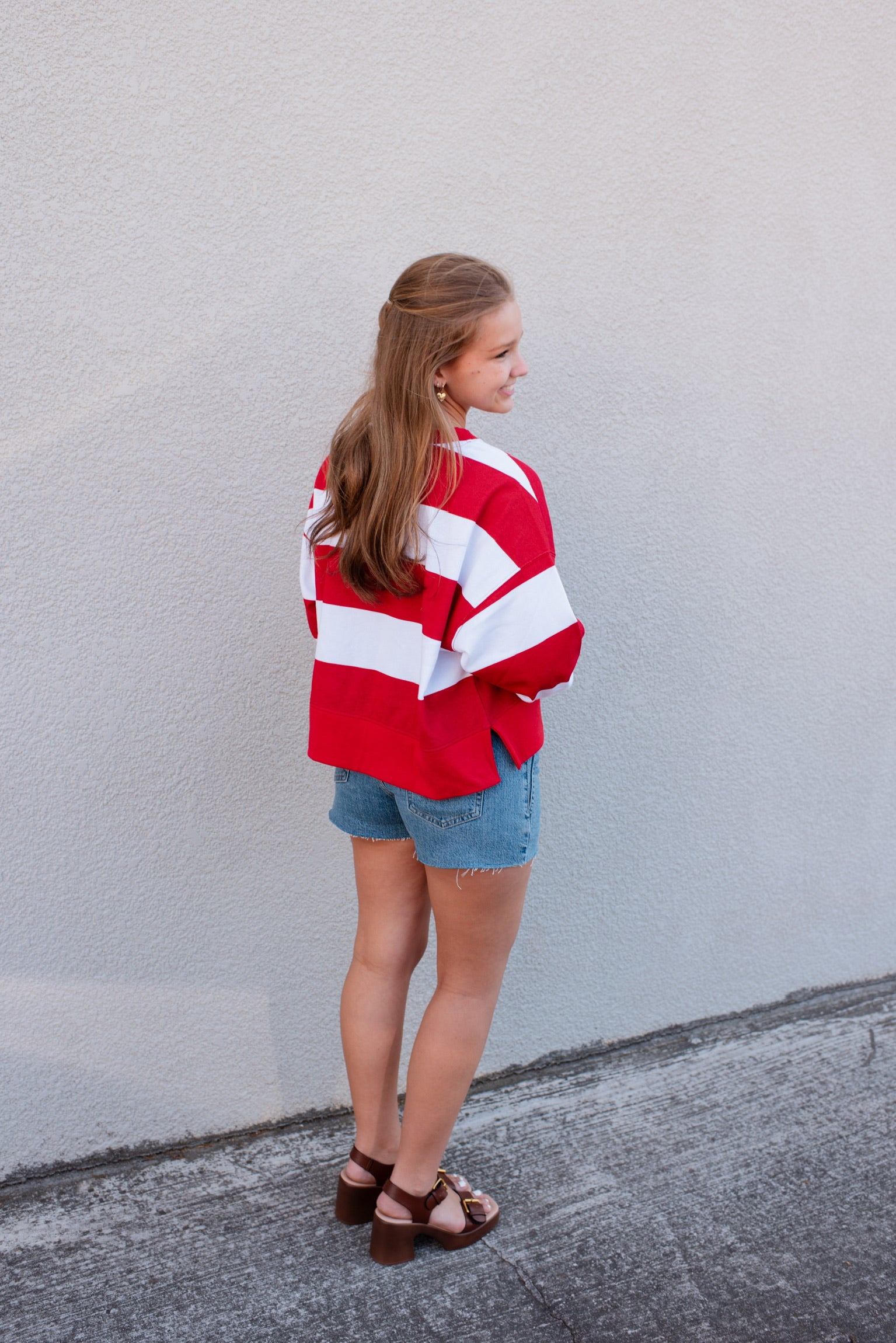 America Striped Crewneck