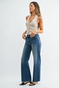 Just Black Denim Slim Palazzo Jeans
