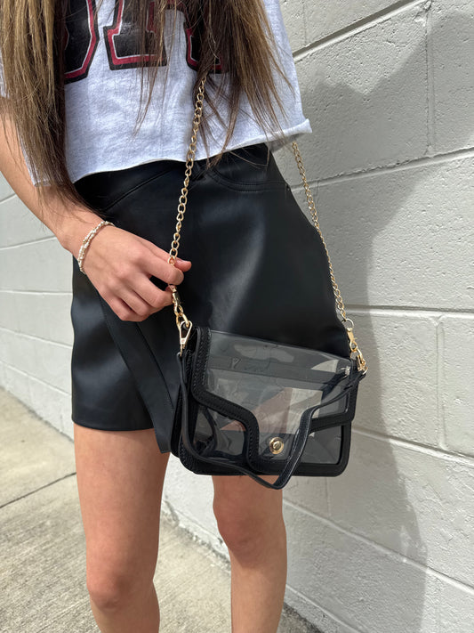 Black Fold Over Clutch