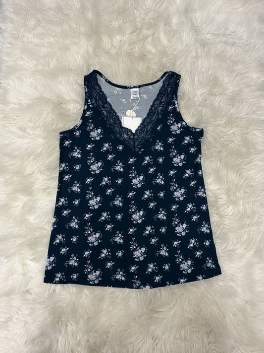 Lace Navy Flower Pajama Set