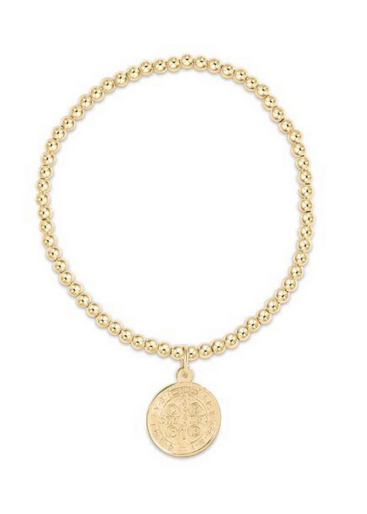 eNewton Classic Gold Bead Disc Bracelet