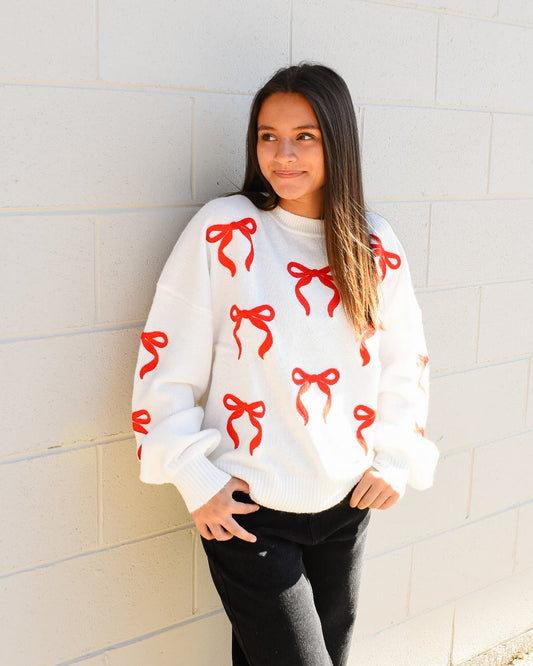 Red Bow Sweater