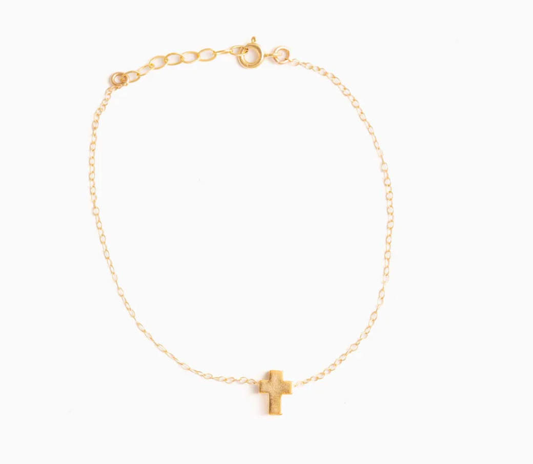 ABLE Gold Cross Bracelet