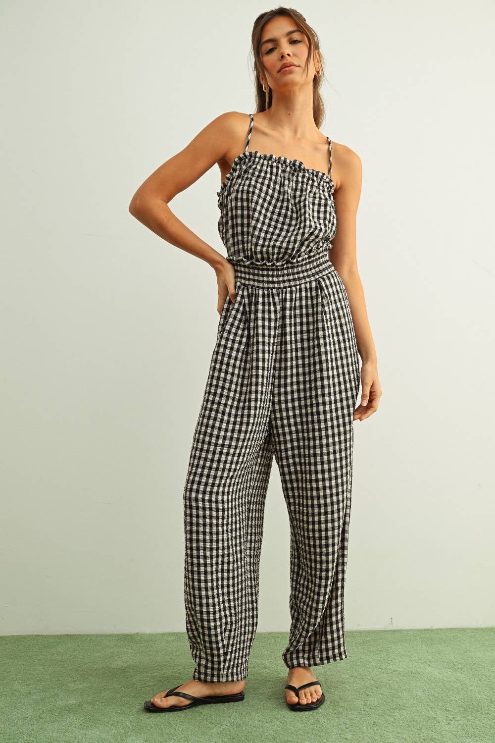 Emily Gingham Jumpsuit