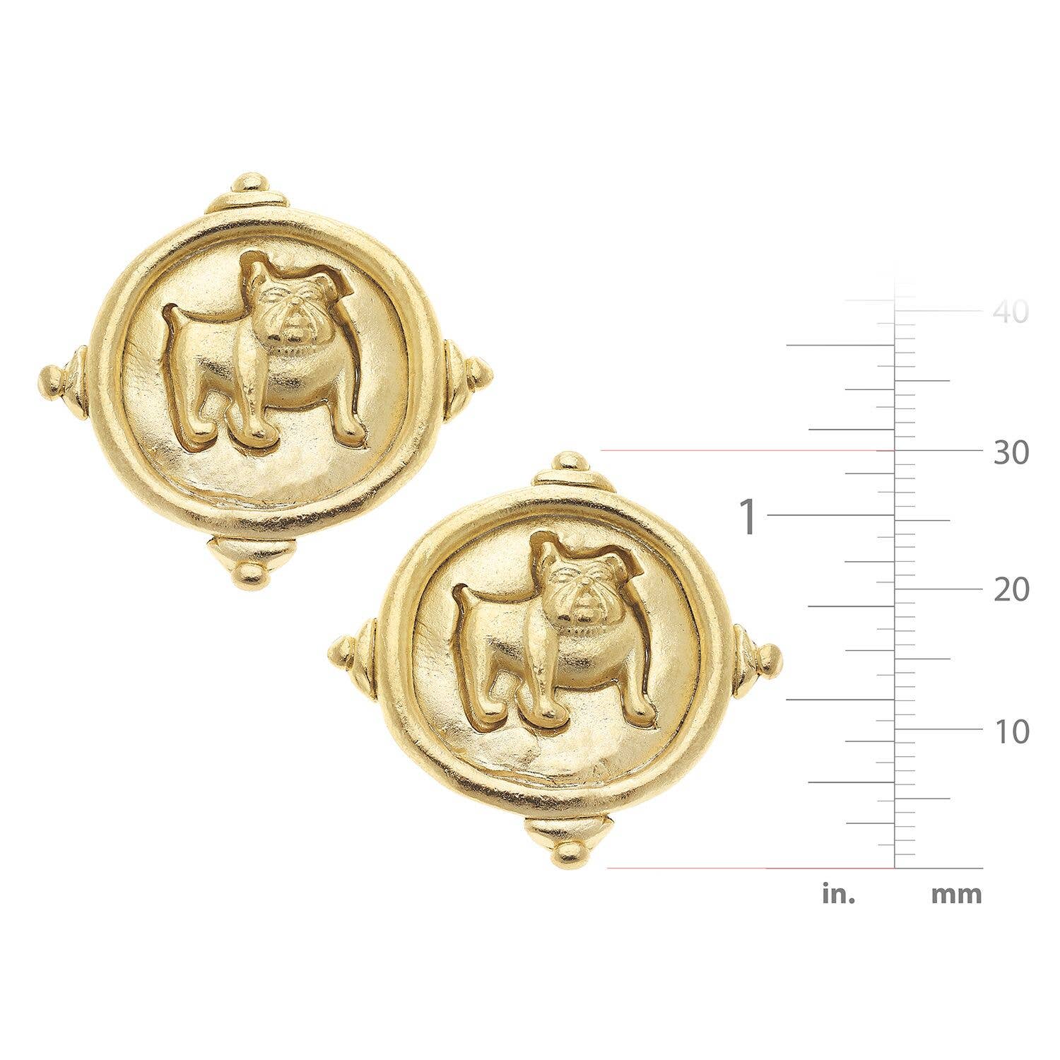 Susan Shaw Bulldog Pierced Earrings