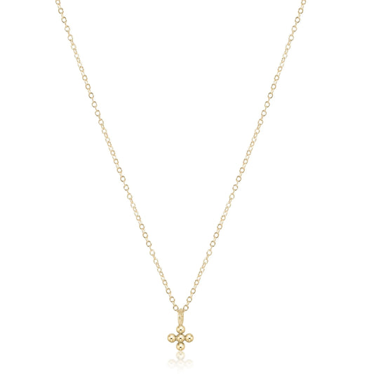 ENewton 16" Classic Beaded Signature Cross Small Charm - Gold