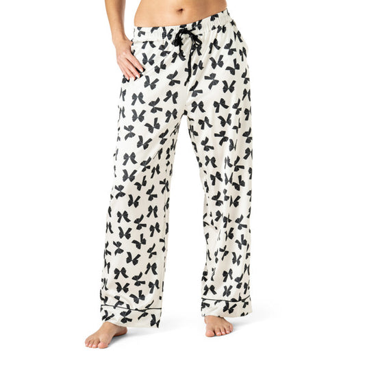 Bow Satin Pajama Pants