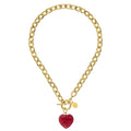 Susan Shaw Cherry Quartz Heart Necklace
