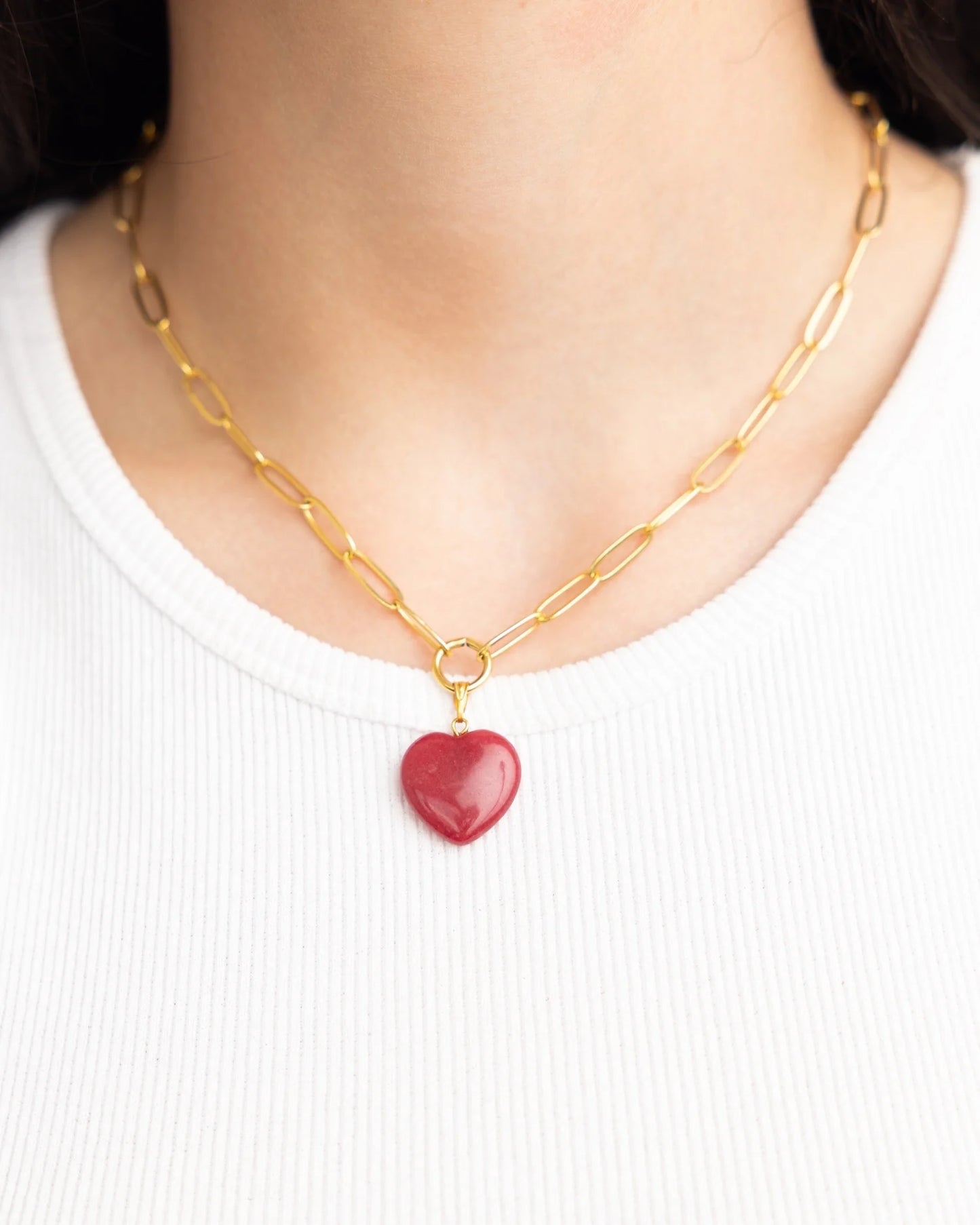 Susan Shaw Cherry Red Heart Necklace