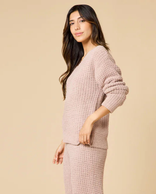 Softies Waffle Marshmallow V-Neck Top