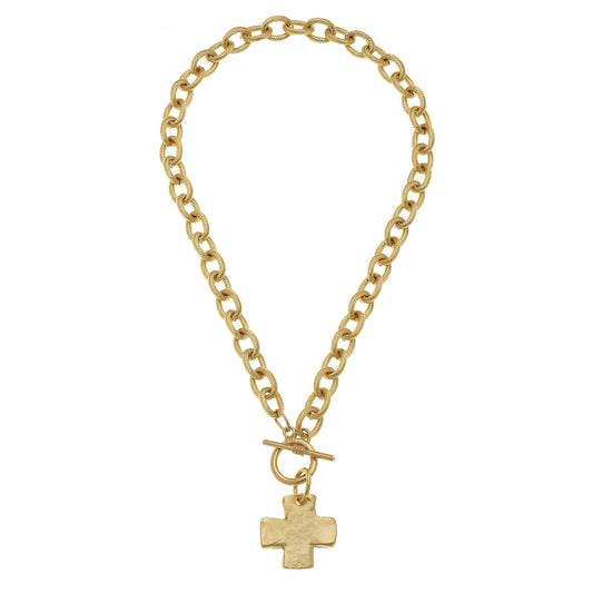 Susan Shaw Front Toggle Cross Necklace