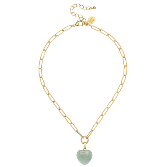 Susan Shaw Jade Heart Necklace
