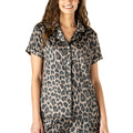 Leopard Satin Pajama Shirt