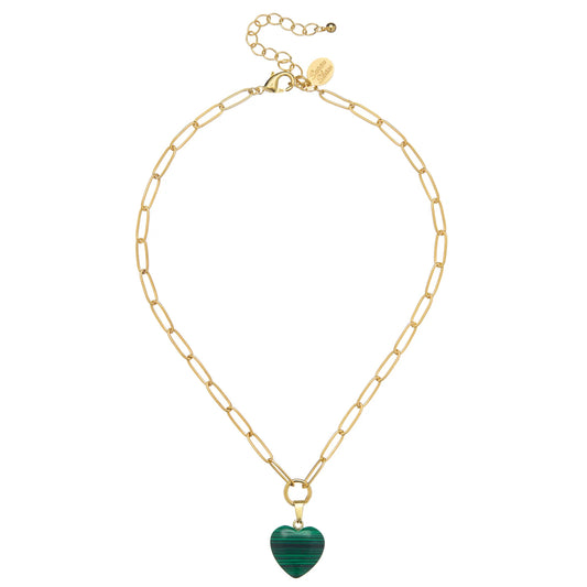 Susan Shaw Malochite Heart Necklace