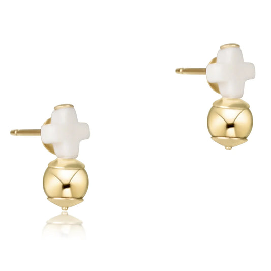 ENewton Signature Cross Off White Stud