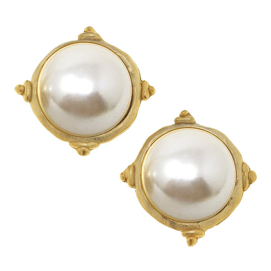 Susan Shaw Large Bachon Pearl Earrings