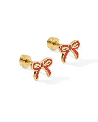 Sadie Red Bow Earrings
