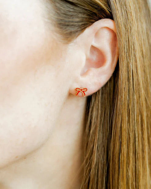 Sadie Red Bow Earrings