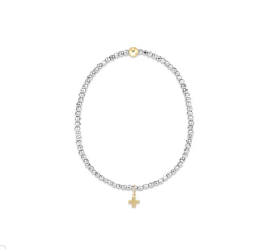 ENewton Silver Faceted Hematite 22 - Signature Cross Charm