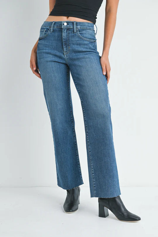 JBD Rawcut Wide Leg Dark Wash Jean