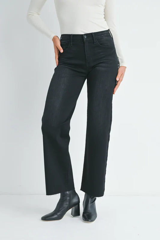 JBD Slim Palazzo Jean Black