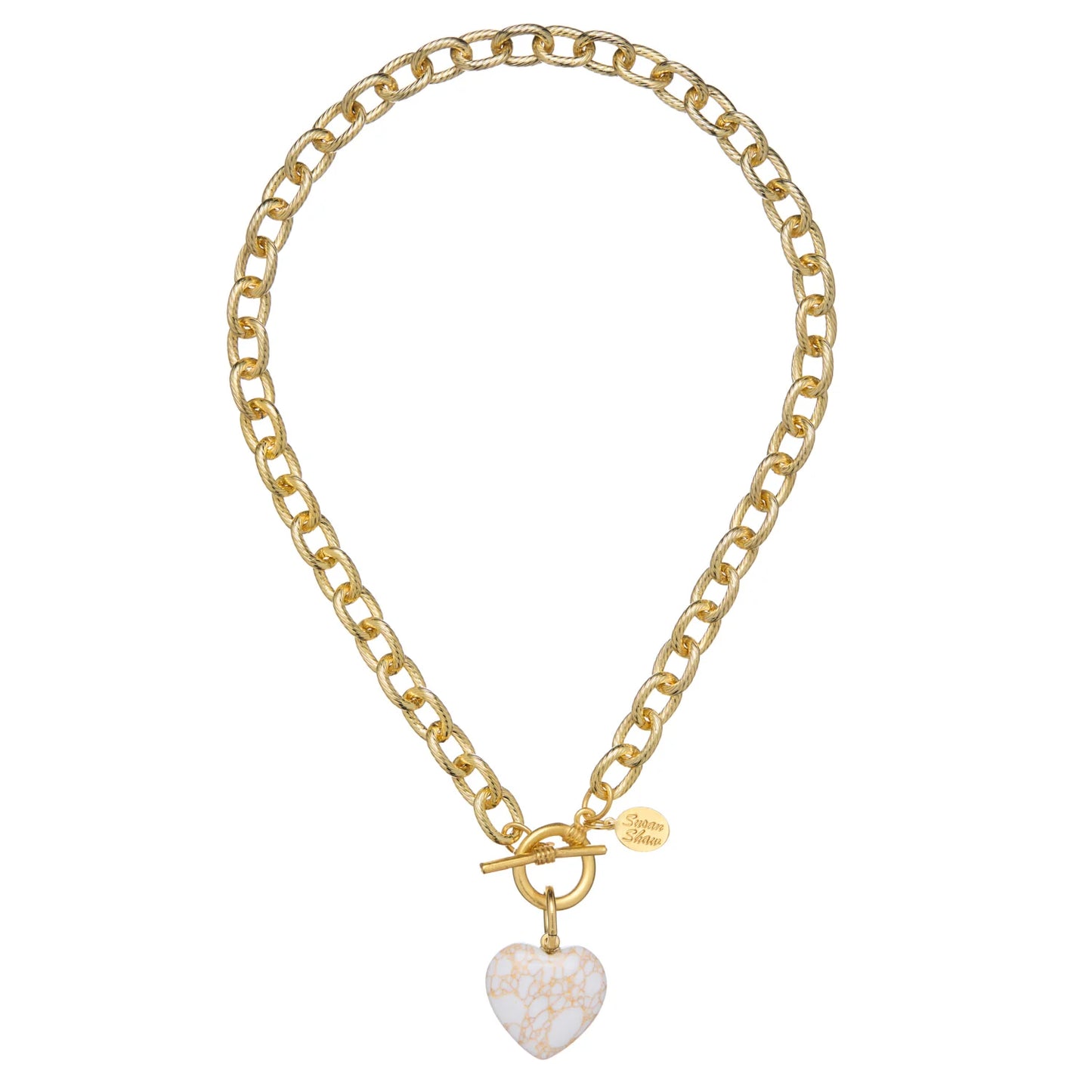 Susan Shaw White Turquoise Heart