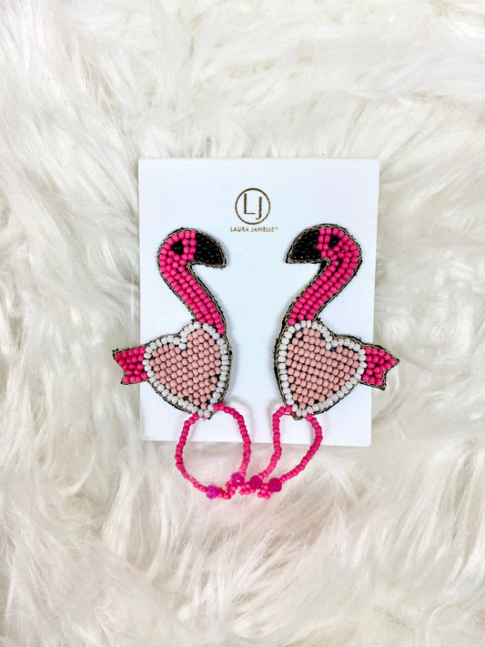 Pink Flamingos Earring