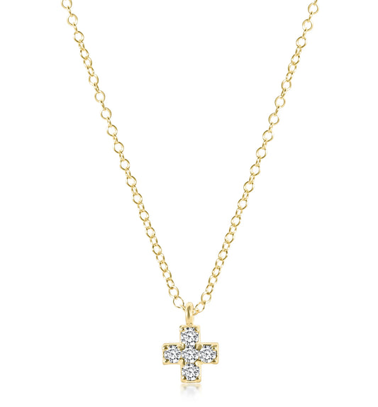 eNewton 14kt Gold and Diamond Cross Necklace